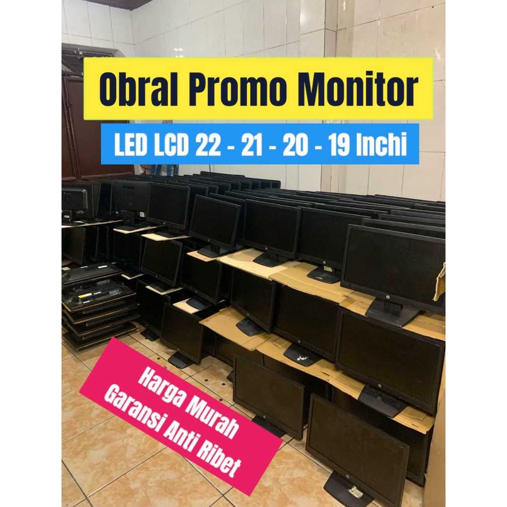 LED LCD Monitor 22 2 19 Inchi Murah Normal Mulus Berkualitas Bergaransi n E6E9
