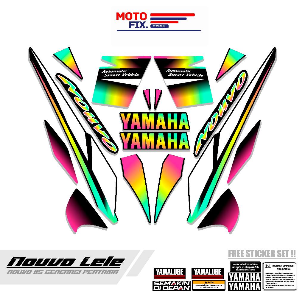 Stiker Striping Decal Body Motor Yamaha Nouvo Lele 115 Nouvo Go Motif 10 Free Sticker Set