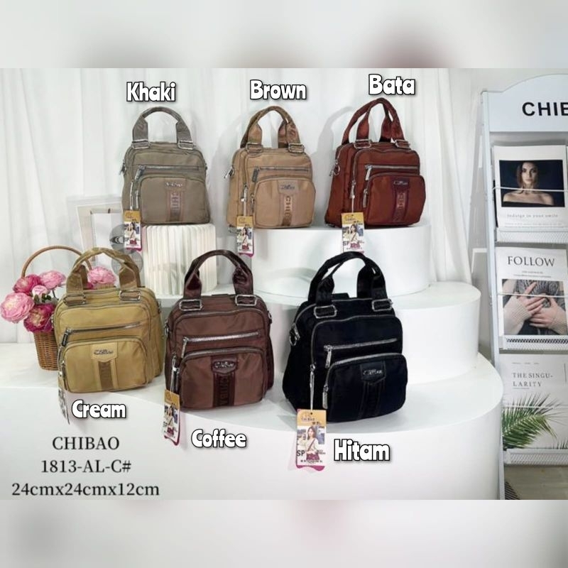 Tas Ori Chibao Parasut 3in1 Bisa Ransel Slempang Jinjing 5Sleting CB1813-AL