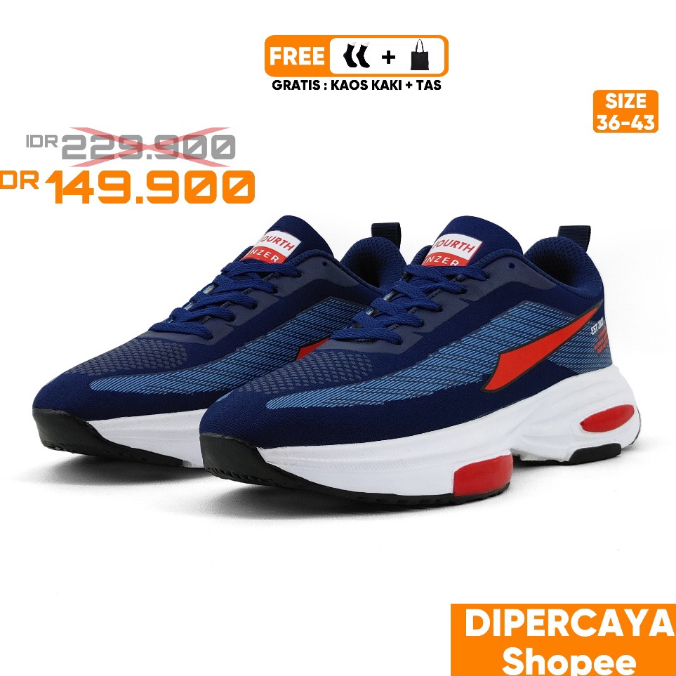 KODE N2A SEPATU OLAHRAGA PRIA DAN WANITA XFOURTH RUNZER SEPATU LARI SENAM DAN GYM 224 TERBARU WARNA 