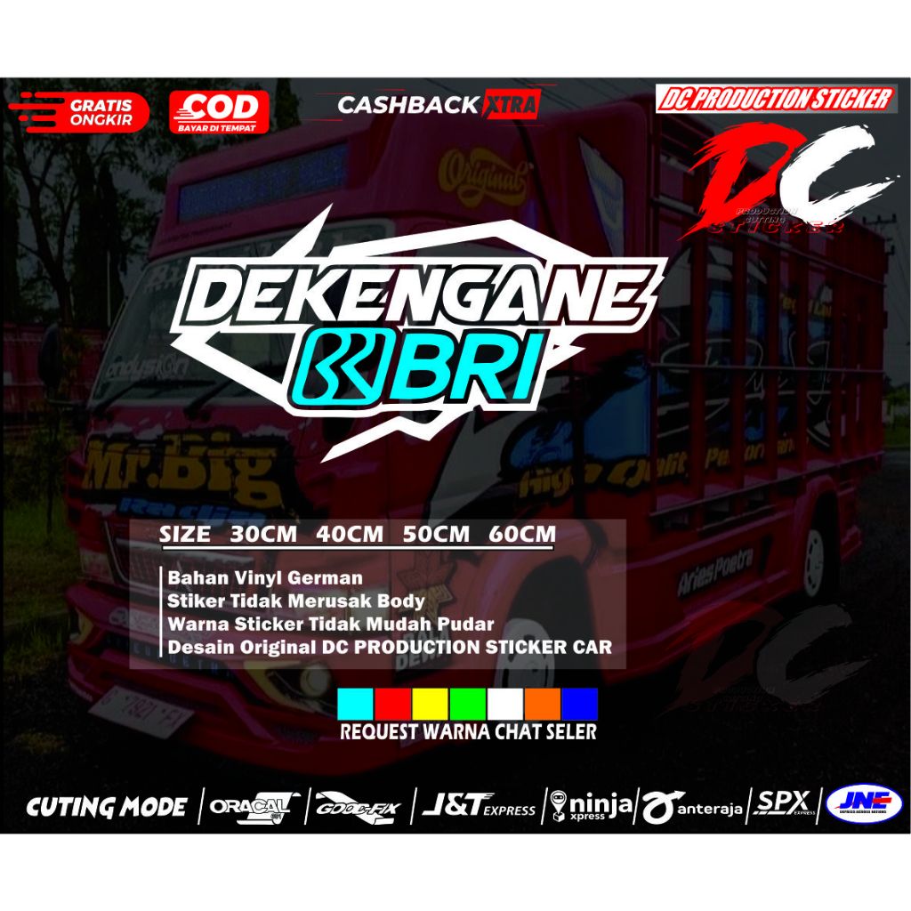 Promo terlaris cuting stiker buat kaca mobil truck pickup L300 sticker dekengan bri