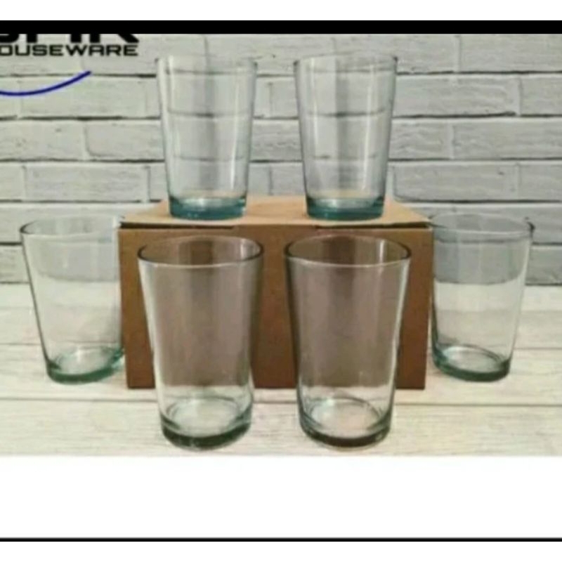 gelas kopi bening polos 208 bbc / isi 6 pcs gelas arisan/ gelas catering