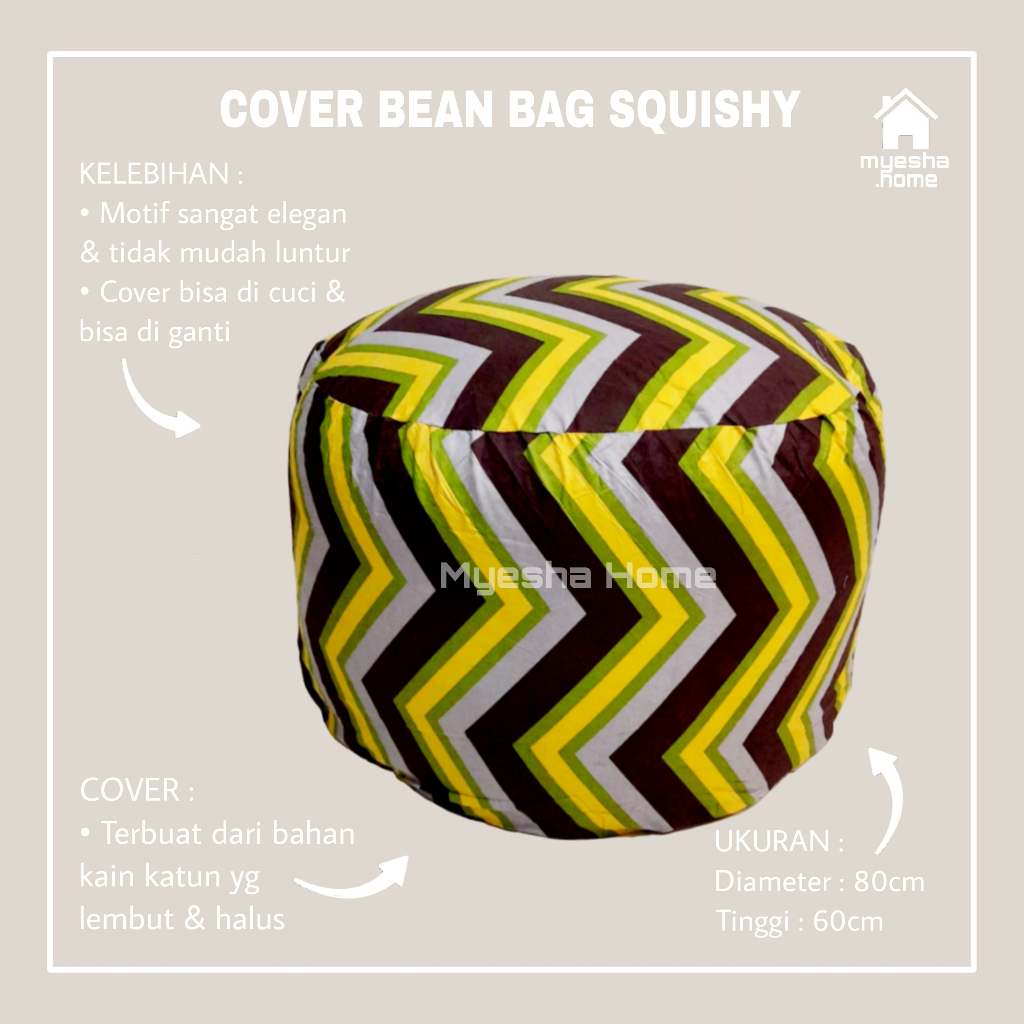 Cover Sofa Bean Bag Squishy / Sarung Sofa Bean Bag Bulat CBS48
