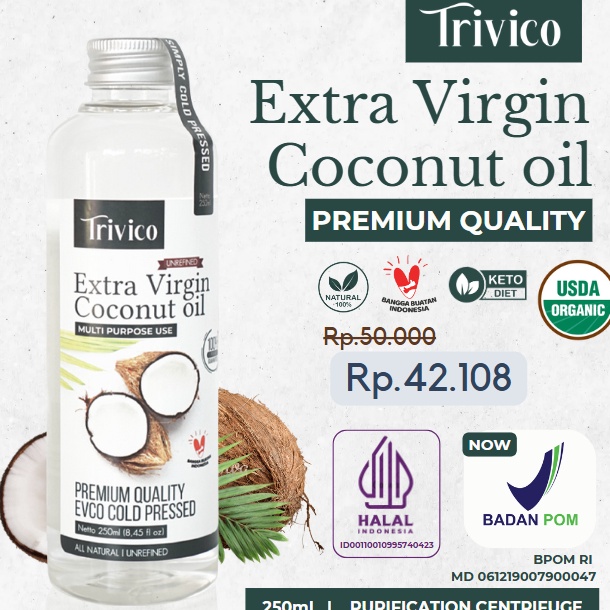 

Toko Spesial TRIVICO PREMIUM E MINYAK KELAPA MURNI 1 COCONUT OIL 25ML