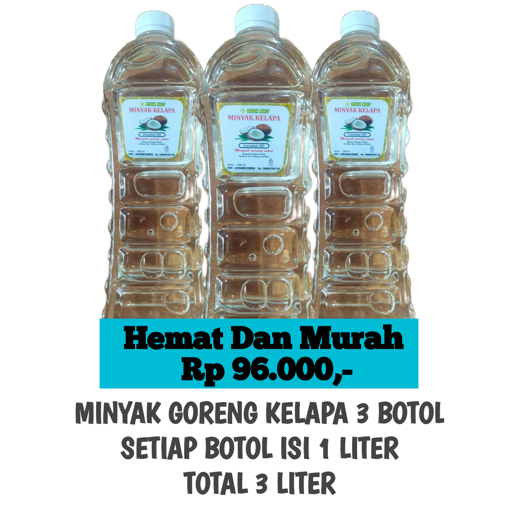 

Paket Hemat Minyak Goreng Kelapa 3 Botol