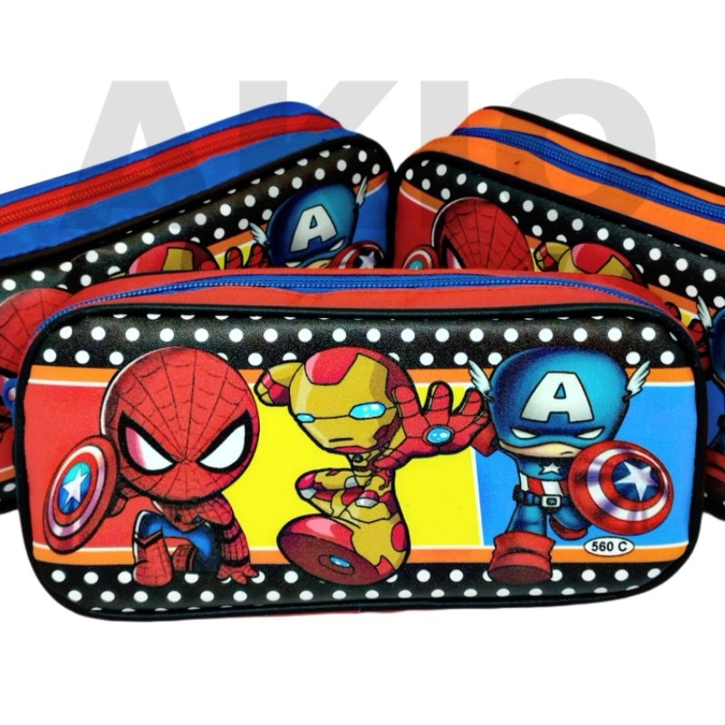 

Tempat Pensil Anak Perempuan Laki Laki Karakter SUPERHERO AVENGERS SPIDERMAN IRONMAN CAPTAIN AMERIKA Lucu Zipper Ziper Resleting Pouch 560 C