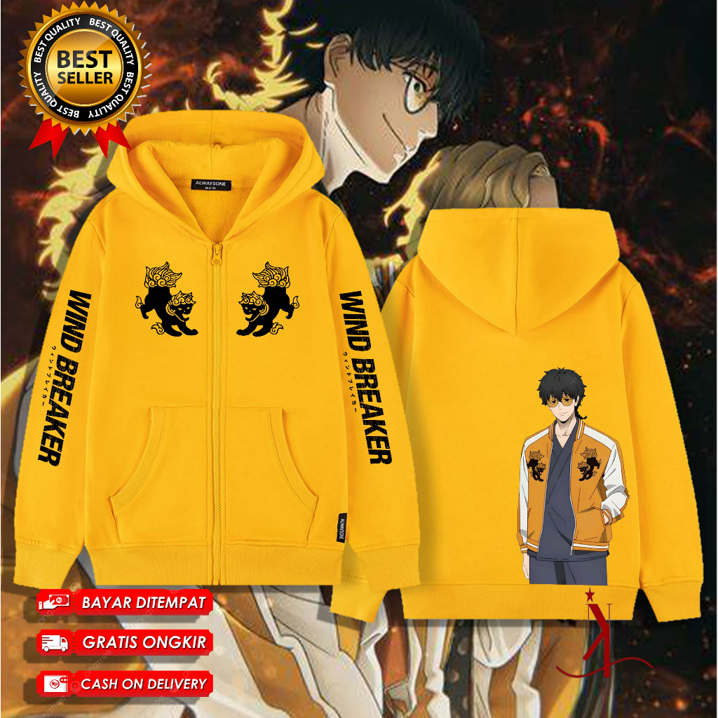 JAKET HOODIE ZIPPER ANAK ANIME WIND BREAKER/JAKET HOODIE ANAK SHISHITOREN/JAKET JO TOGAME