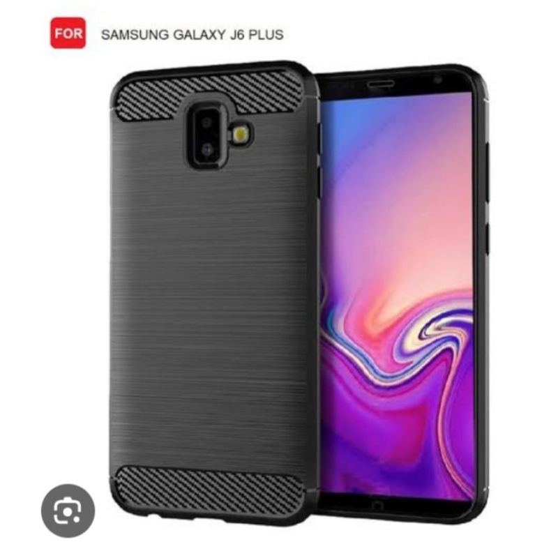 Softcase Silikon Ipaky Carbon Samsung J6+ Samsung J6 PLUS