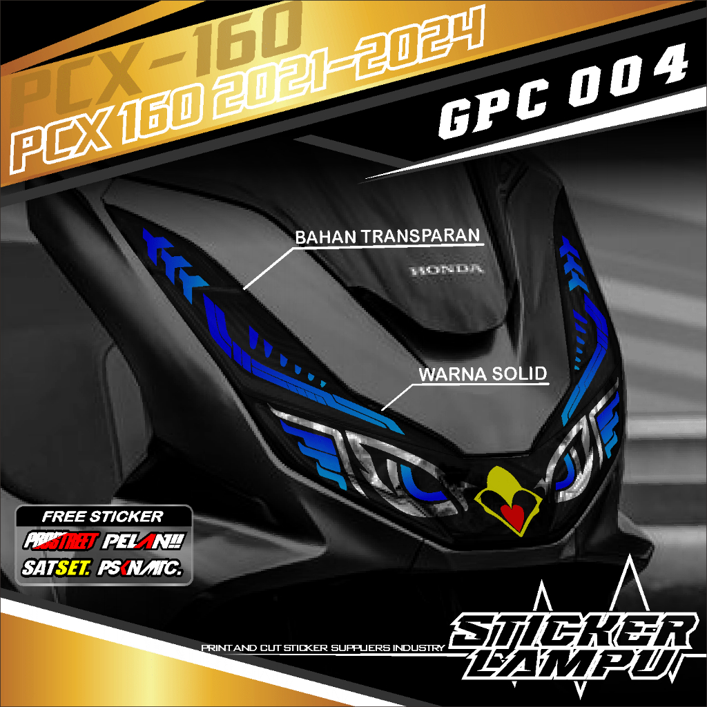 STIKER VARIASI LAMPU ALIS MOTOR PCX 160 2021-2023 GPC 004