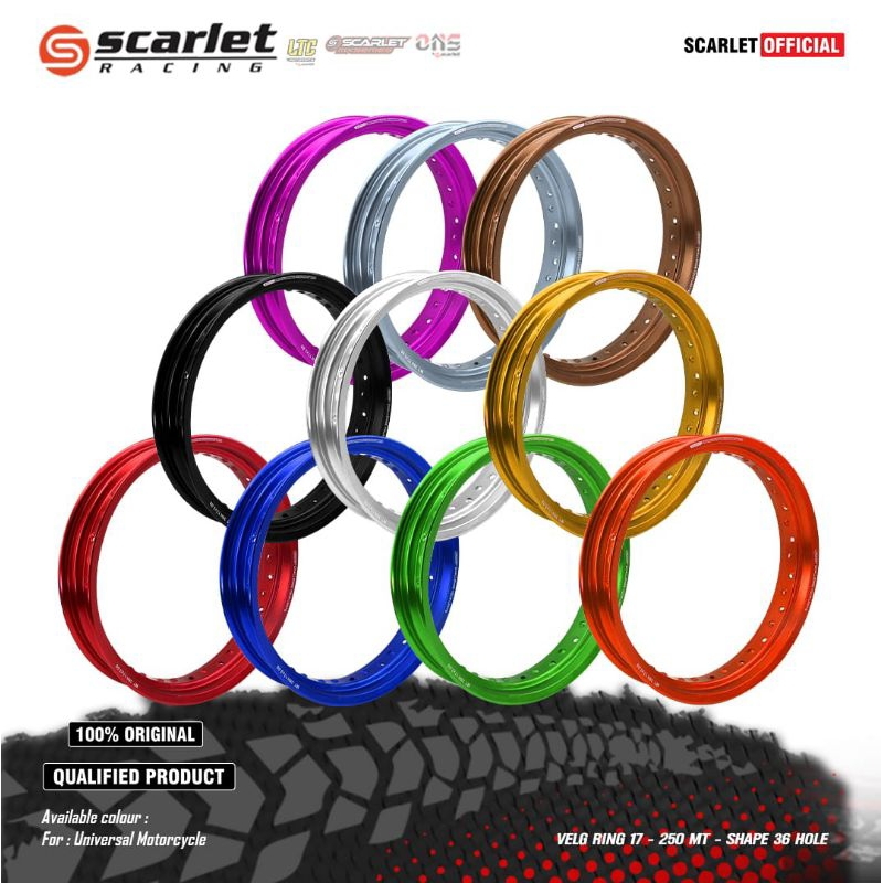 VELG SCARLET RACING SUPERMOTO 300/350 H36 RING 17