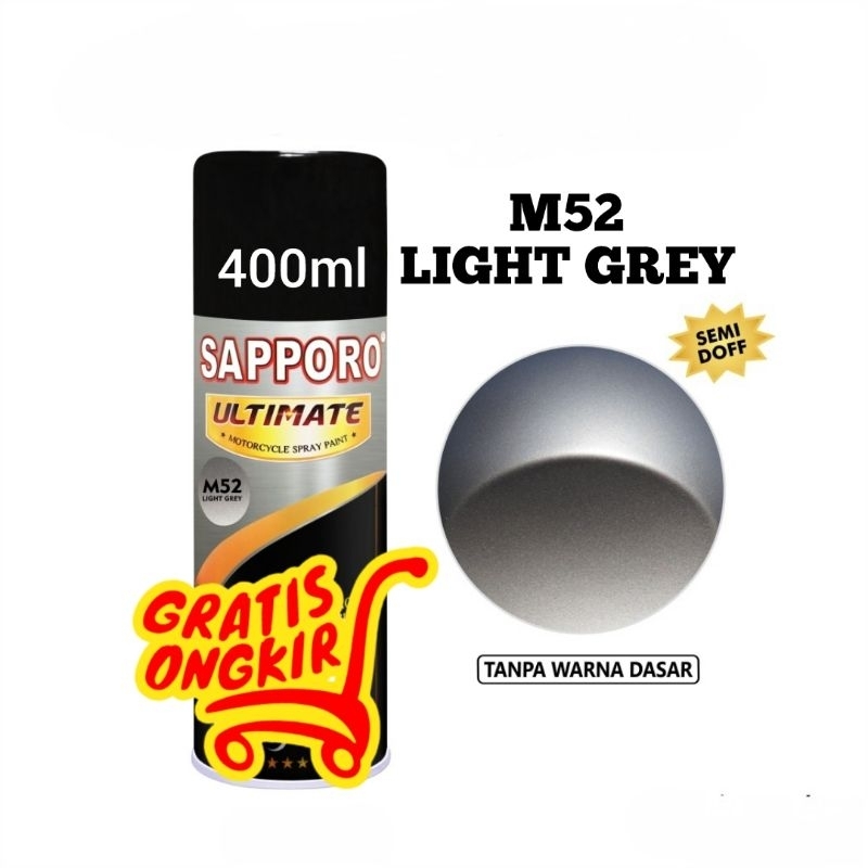 Sapporo Ultimate M52 Light Grey/abu/abu terang/abu doff/cat semprot/pylox/pilox/pilok/motor/helm