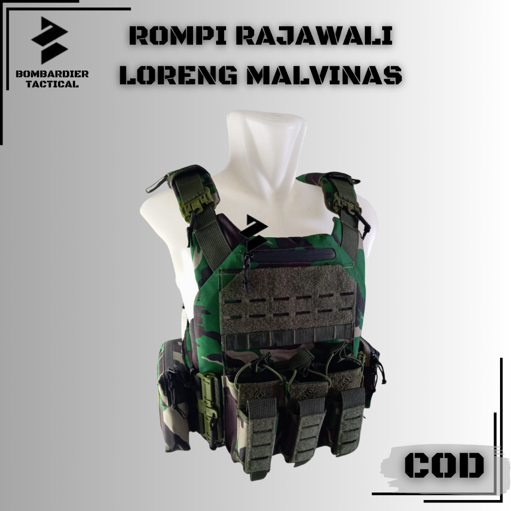 PROMO Rompi Body Vest Rajawali TNI POLISI Double Quick Release - Rompi Anti Peluru - Bodyvest Loreng