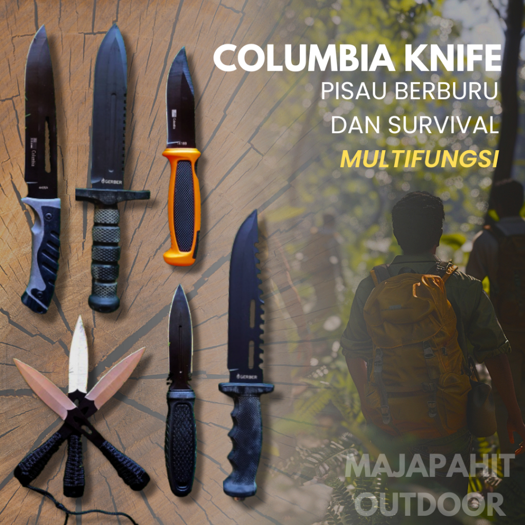 Pisau Columbia Knife | Pisau Serbaguna Multifungsi | Pisau Selam Diving | Hunting Survival | Pisau o