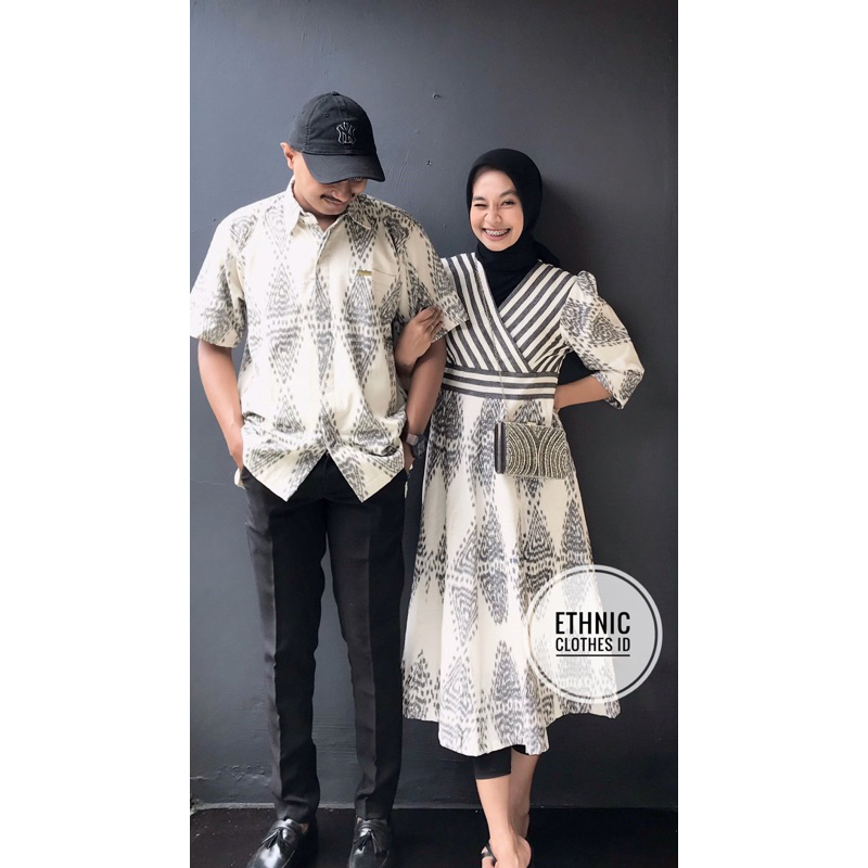 couple tenun putih original batik sarimbit casual