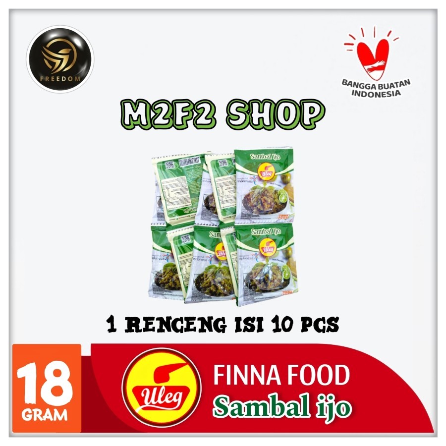 

Finna Food Uleg Sambal Ijo Sachet - 18 gr (Kemasan 1 Renceng)