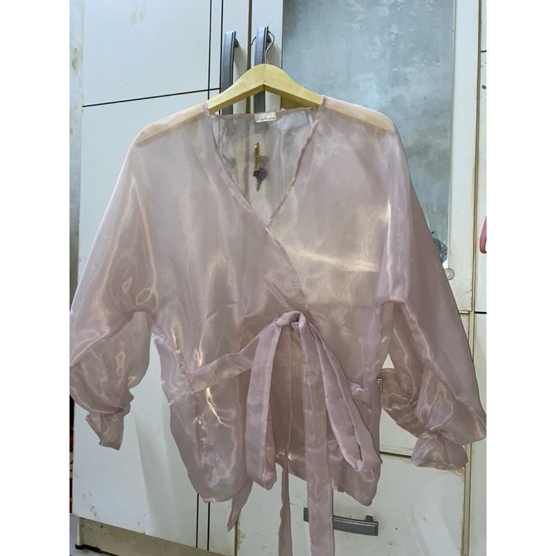 blouse kondangan simple bahan organza silk