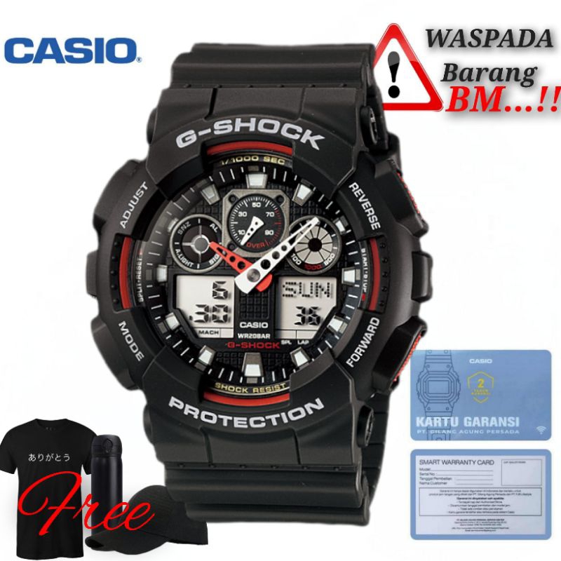 JAM TANGAN PRIA CASIO G-SHOCK GA-100-1A4DR / GSHOCK GA-100-1A4DR ORIGINAL
