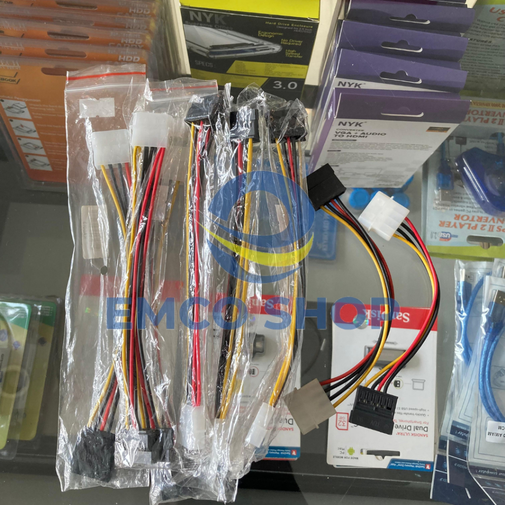 Kabel Power SATA Single Double Cable Power SATA 1-2