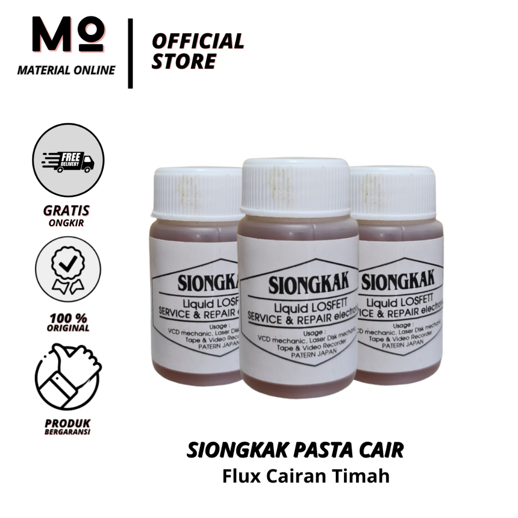 Siongka Pasta Arpus Flux Cair Air Batu Solder Air Patri Timah Batangan ke Kuningan
