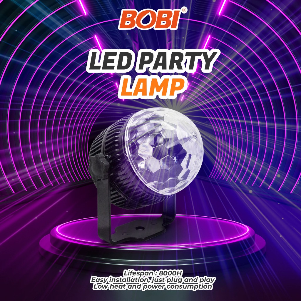 LED Party Lamp / Lampu Disco Mini / Lampu Disco Mini Berputar