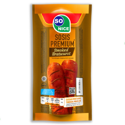 

So Nice Sosis Premium Smoked Bratwurst 60 Gram