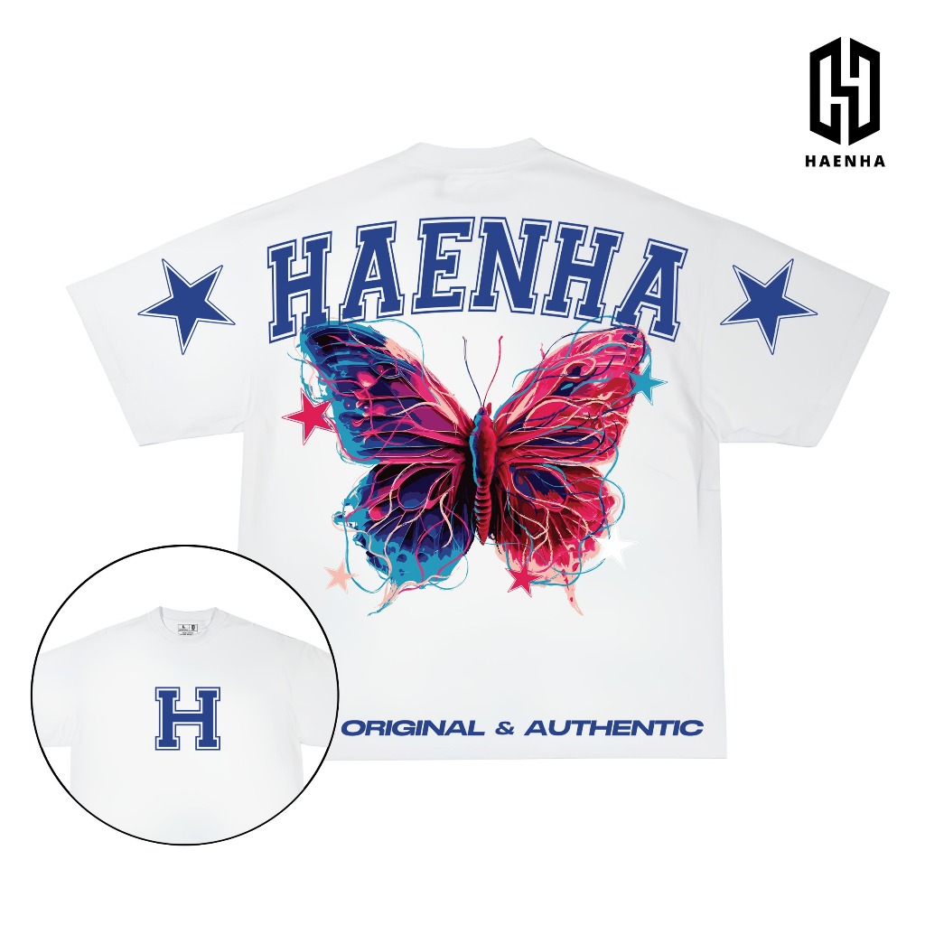 HAENHA Kaos Oversize Heavyweight Butterfly Cotton Combed 16S
