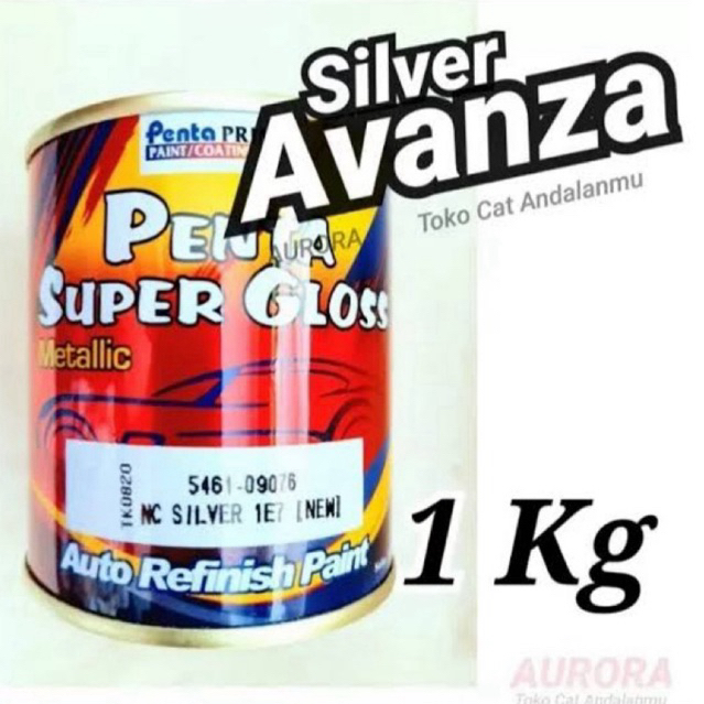 Cat Penta Super Gloss NC Silver 1E7 (NEW) 1Kg Met Mettalic metalik 1 kilo Cat Mobil Motor