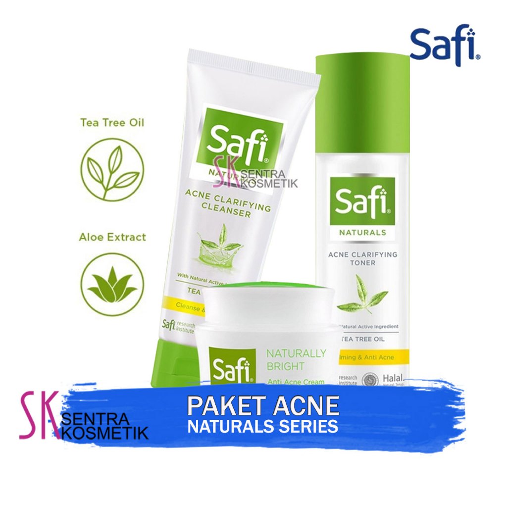 SAFI Paket Jerawat Naturals Acne Tea Tree Oil Treatment Wajah Berjerawat Remaja