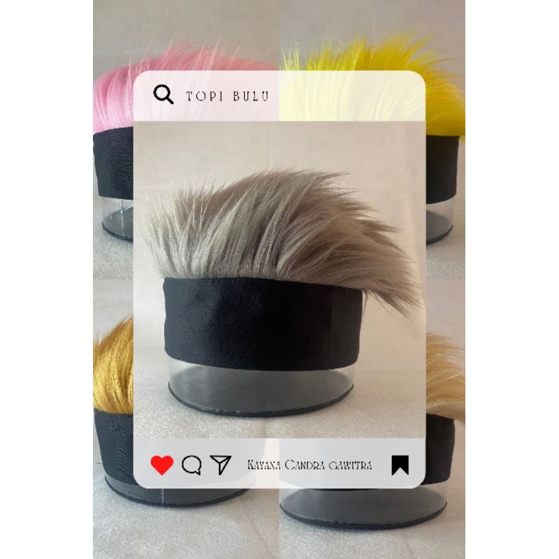 Topi Wig Topi Rambut Pria Topi Bulu Korea