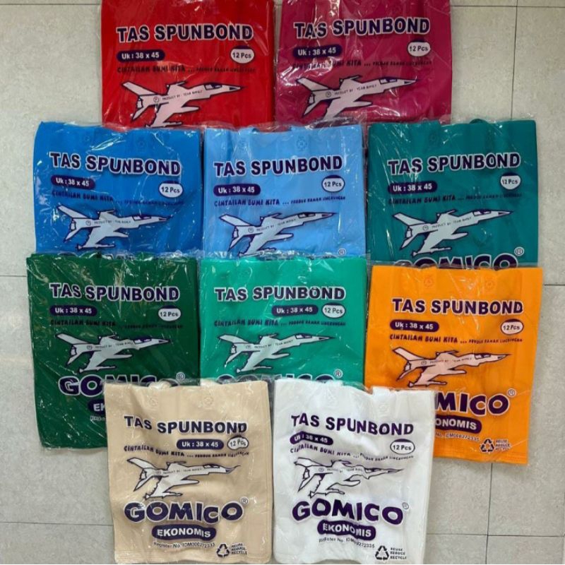 

Tas spunbond ukuran 38 x 45 merk GOMICO (Lusinan)