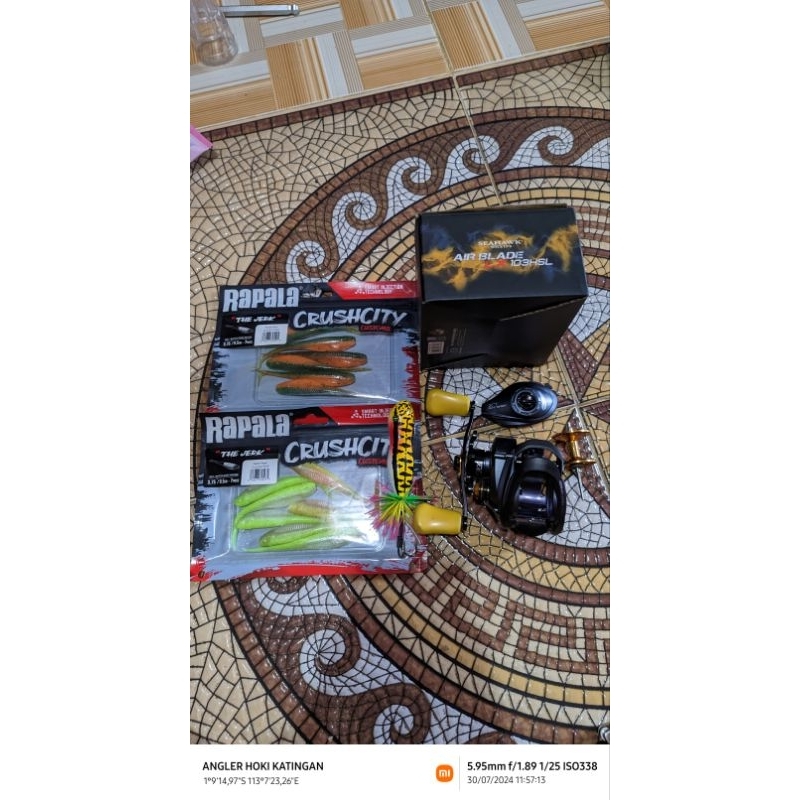 REEL BC SEAHAWK AIRBLADE LX 103HSL TERMURAH DENGAN UMPAN SOFTLURE RAPALA