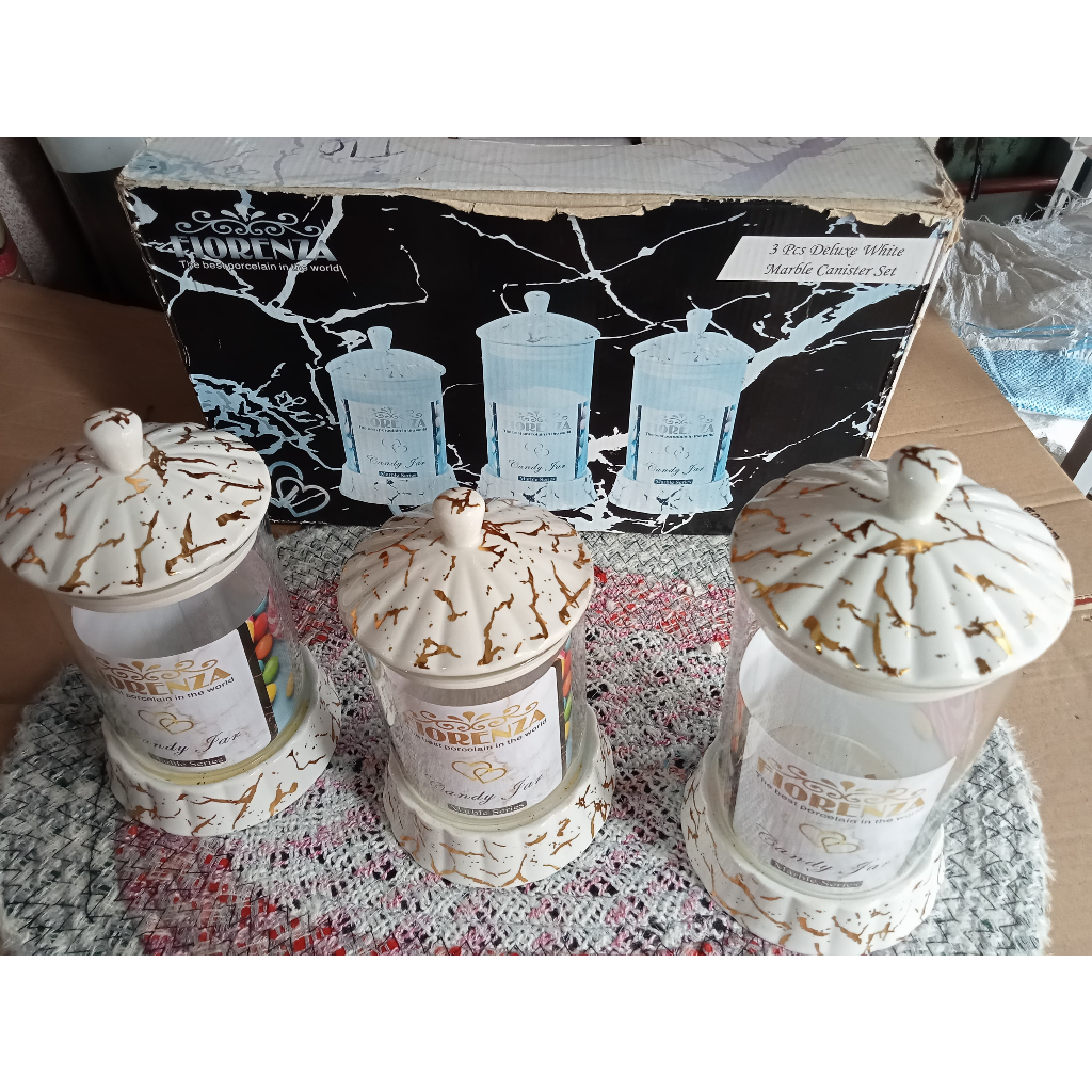 Toples Kaca Fiorenza Marble Set 3 Pcs 168