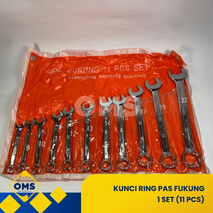 Fukung Kunci Ring Pas Set 8-22 FUKUNG 14 pcs Wrench Set Kunci Ringpas Kunci Kombinasi