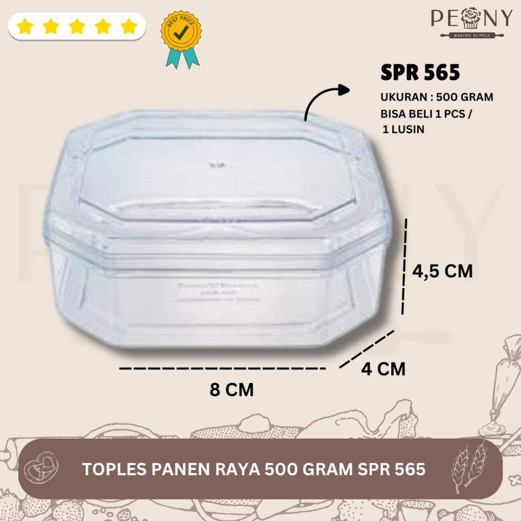 TOPLES PANEN RAYA 500 GRAM SPR 565  / TOPLES SEGI 8 UKURAN 500 GRAM / TOPLES KUE KERING