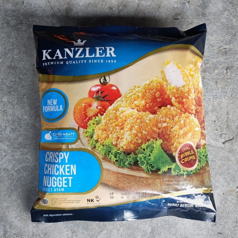 

KANZLER PREMIUMCHICKEN 450 GR/( PROMO ) Kanzler crispy chicken nugget ayam renyah 450gr/KANZLER CRISPY CHICKEN NUGGET 450gr crispy bubble crumb frozen food/KANZLER CRISPY CHICKEN NUGGET 450GR/KANZLER CRISPY CHICKEN NUGGET 450GR/NUGGET AYAM RENYAH/NAGET AY