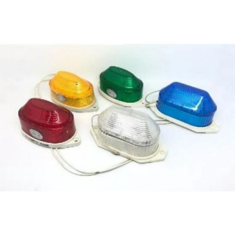 LAMPU PERINGATAN STROBO / LAMPU BLITZ SIGNAL STROBO / ALARM LIGHT SIGNAL 220V BIRU KUNING PUTIH - BO