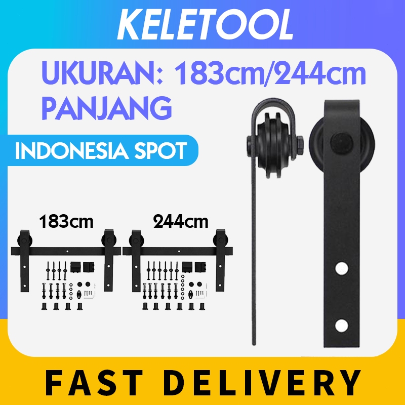 Rel Pintu Geser Sleding Katrol Senyap Pintu Geser Gantung Kayu Geser Sliding Besi Soft Close Mekanis