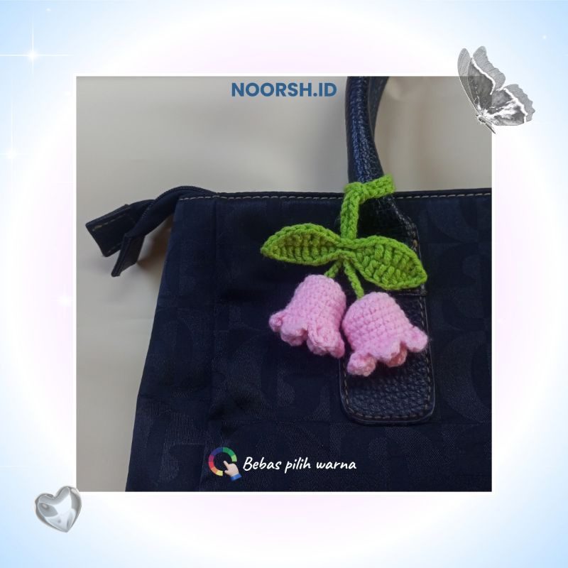 noors.id - Gantungan Kunci Rajut / keychain crochet / bell flower / lily of the valley