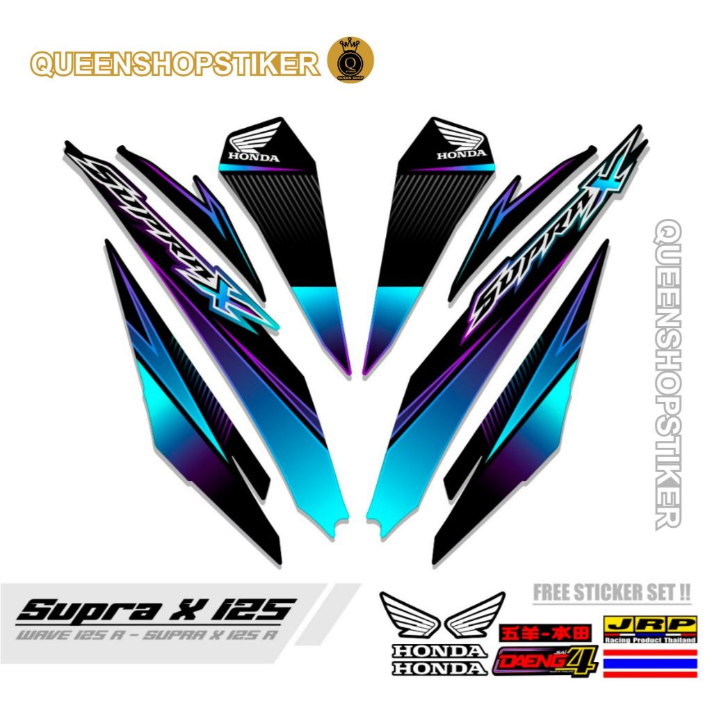 STRIPING SUPRA X  125 R NEW MOTIF 62 / STIKER SUPRA X 125 R / STRIPING MOTOR VARIASI / STICKER VARIA