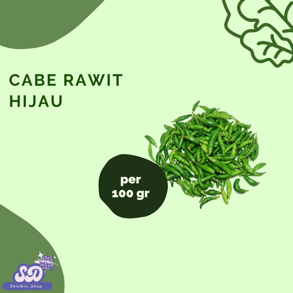 

KIRIM INSTAN Cabe Rawit Ijo / Cabe Rawit Hijau 100gr