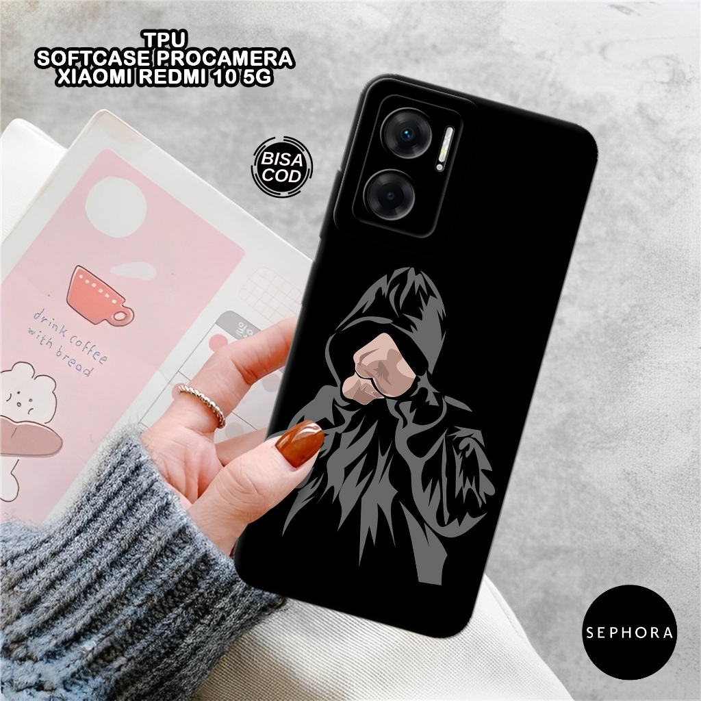 Softcase Xiaomi Redmi 10 5G Terbaru - Fashion Case Hitam Keren - Softcase Xioami Redmi 10 5G - Case 