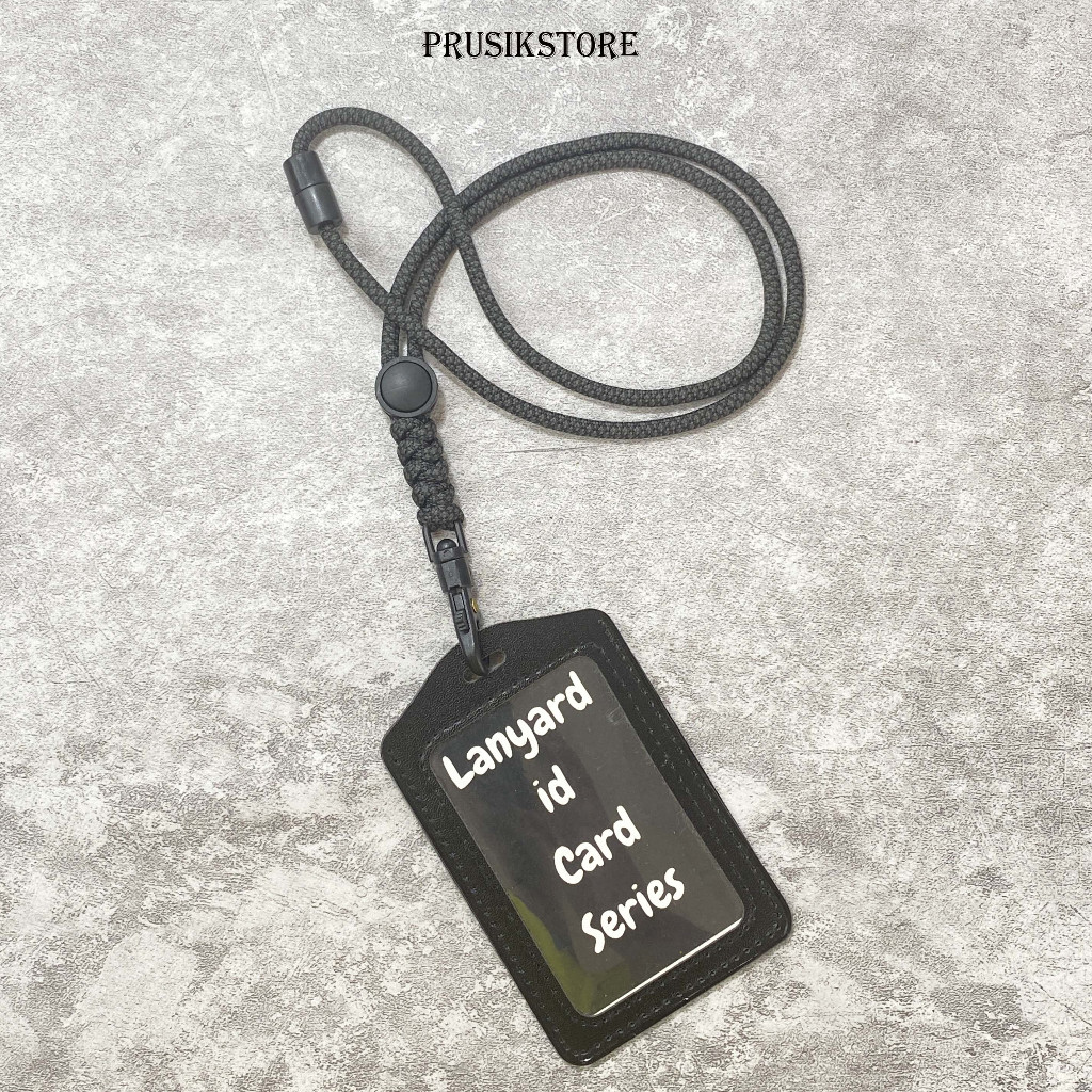 

Lanyard Holder Id Card Name Tag Kulit Sintetis Tali Paracord 550lbs 4mm Grey Diamond