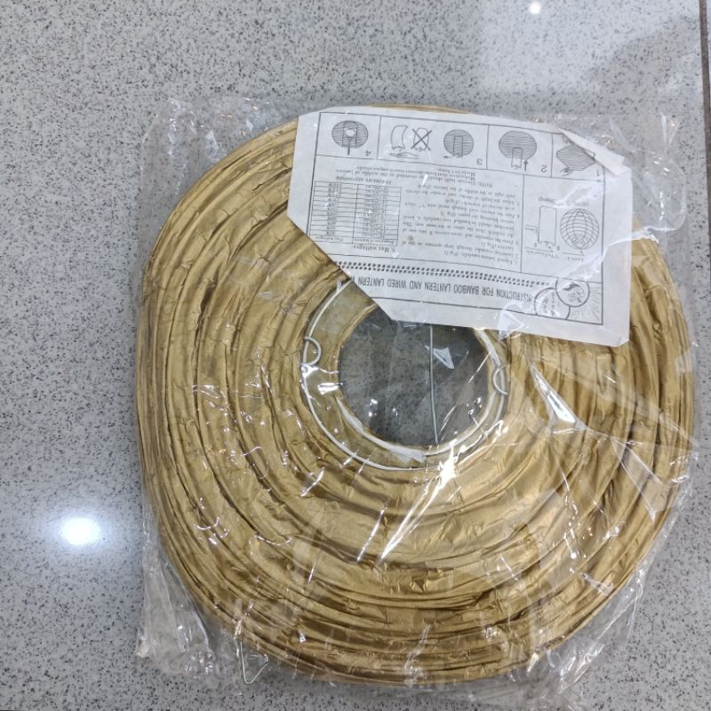 Lampion kertas katun polos 20 cm GOLD