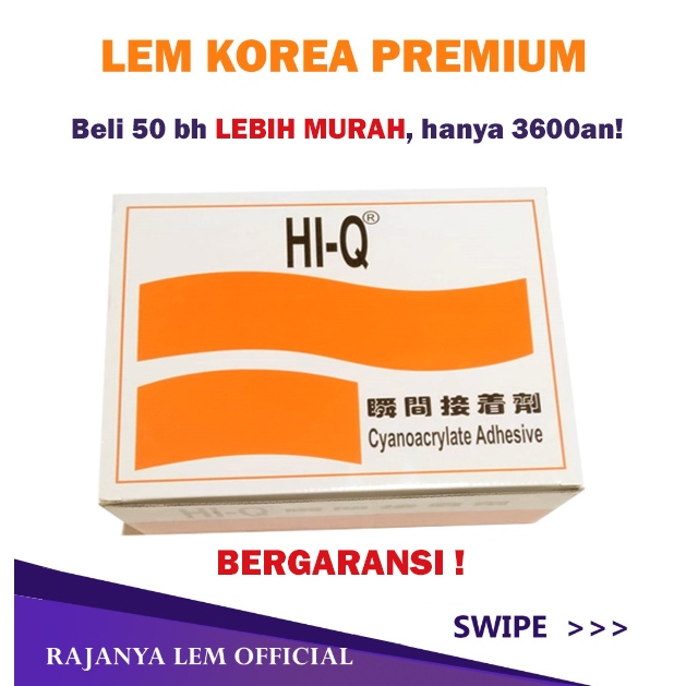 

ECER Lem korea serbaguna super kuat Hiq / lem cyanoacrylate hq / lem tetes hi q