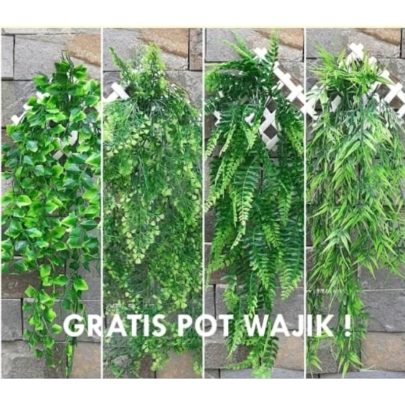 Free pot wajik //RAMBAT Dinding/RAMBAT ARITIFICIAL/BUNGA HIAS/BUNGA TEMPEL/BUNGA PLASTIK/FRE WAJIK/R