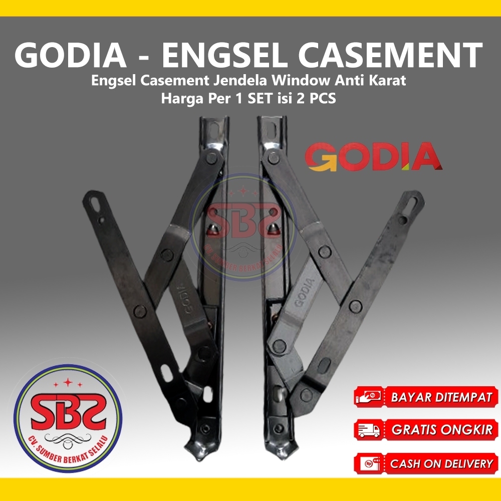 GODIA - ENGSEL CASEMENT - Engsel Jendela Casement Window Kayu Alum 8'' 10" 12" 14" 16'' 18" 20" In