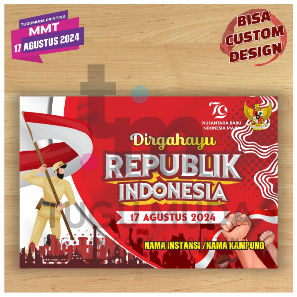 Cetak Spanduk|Banner|MMT - HUT RI - 17 AGUSTUS - MERAH PUTIH - TIRAKATAN