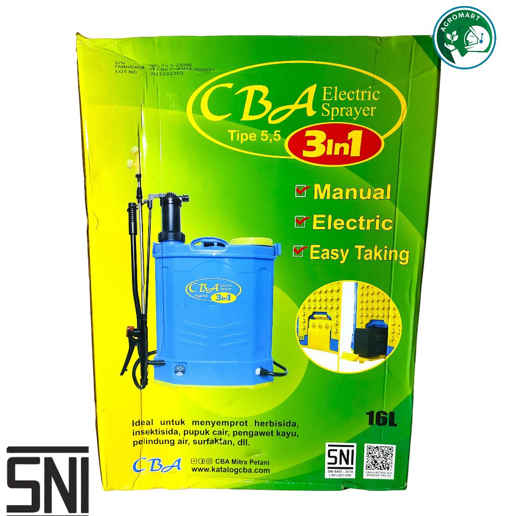 Sprayer Elektrik Cba 3 in 1 Kapasitas 16 lt