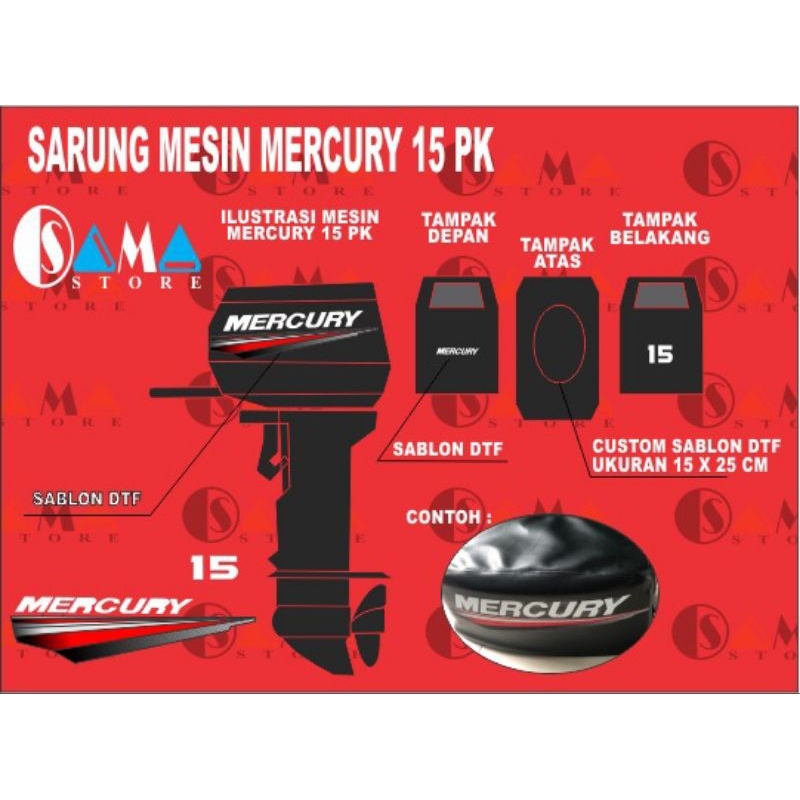 cover mesin tempel MERCURY15 PK