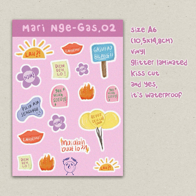 

mari nge-gas 02 sticker sheets - cute sticker - sticker dekorasi